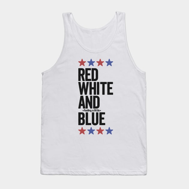 4th of July Summertime Blues: Red, White, and Feeling a Little Blue Tank Top by TwistedCharm